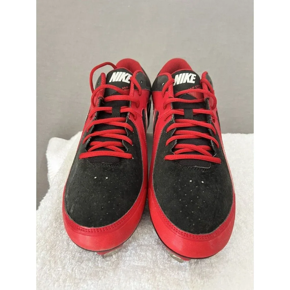 NEW NIKE MVP Strike‎ Baseball Metal Cleats Mens 12.5 Black Red 1535841-016